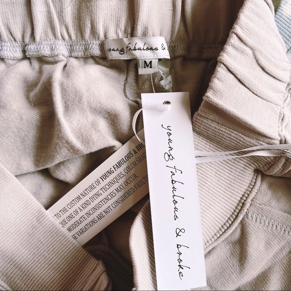 YOUNG FABULOUS & BROKE NWT Payton Lace Up Shorts Size Medium in Grey Iris - Picture 11 of 12